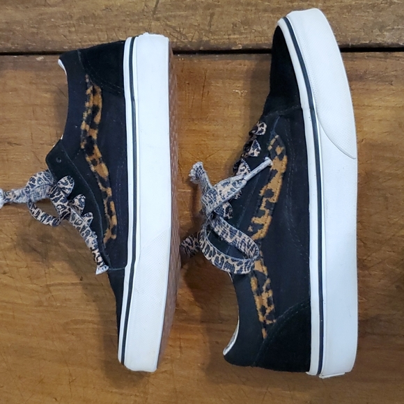 Vans Other - Vans Child Old Skool Black Leopard Fur Skate Shoe